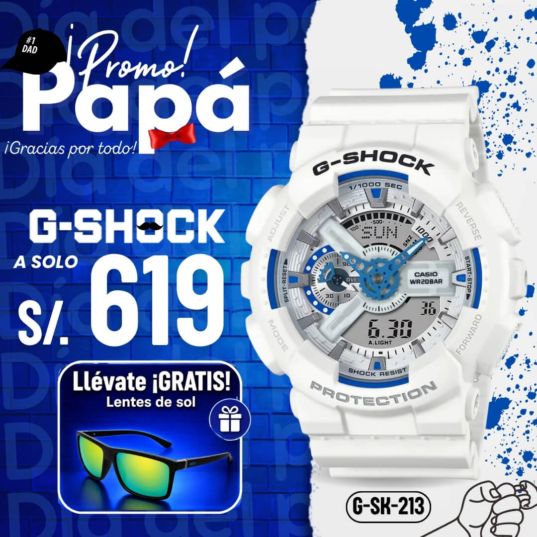Reloj G-Shock GA-110HDS-7A Hombre Resina Blanco