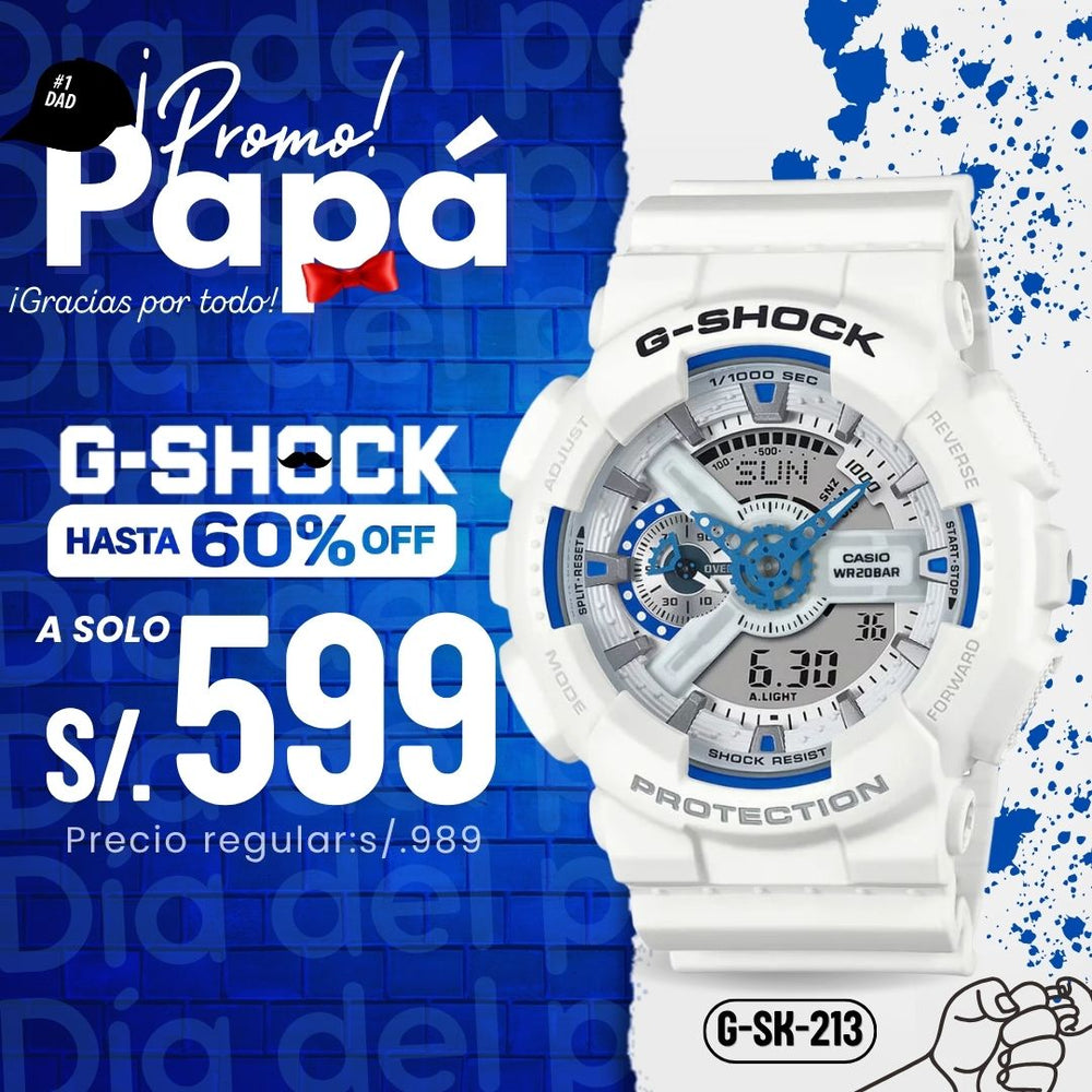 Reloj G-Shock GA-110HDS-7A Hombre Resina Blanco