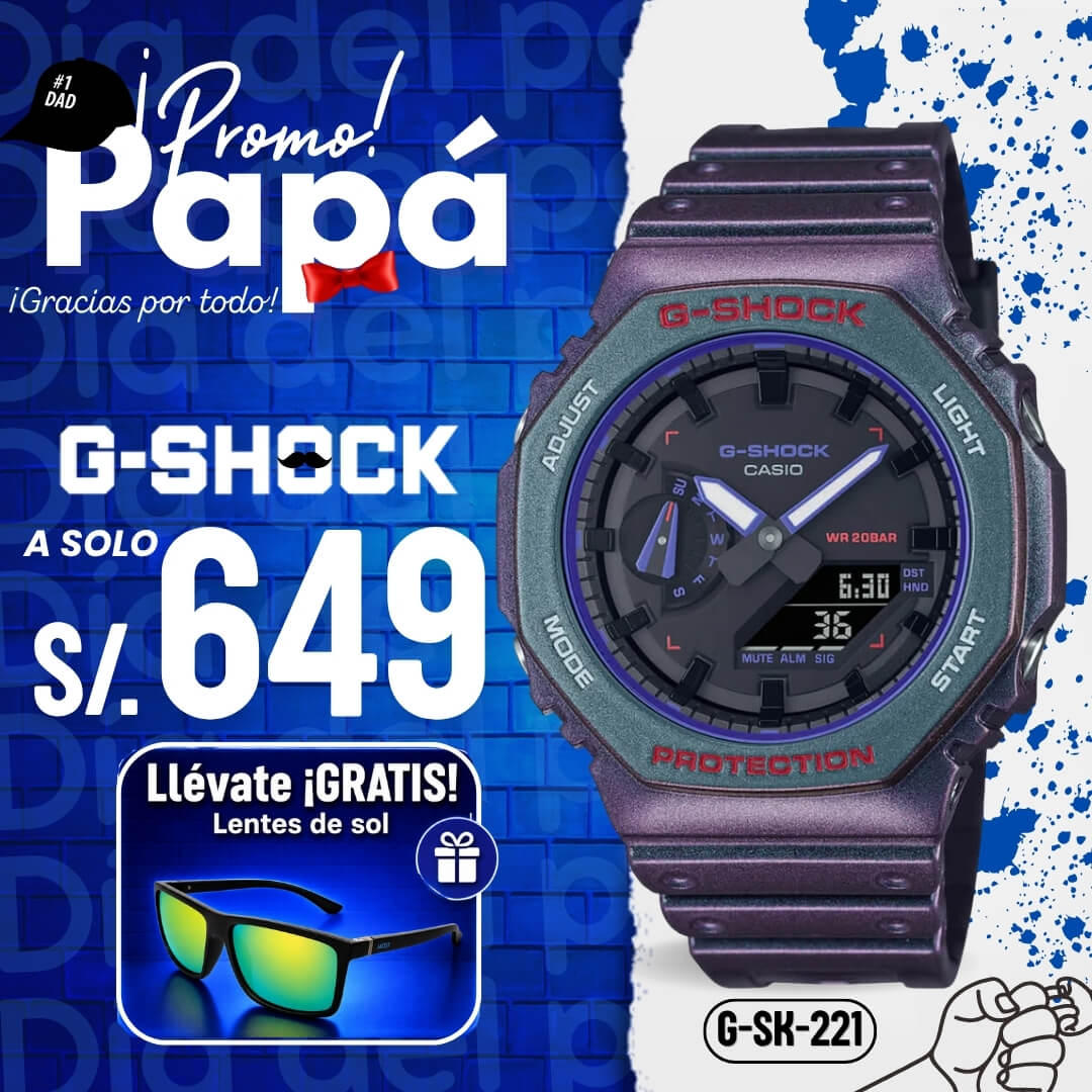 Reloj G-Shock GA-2100AH-6A Hombre Resina Morado