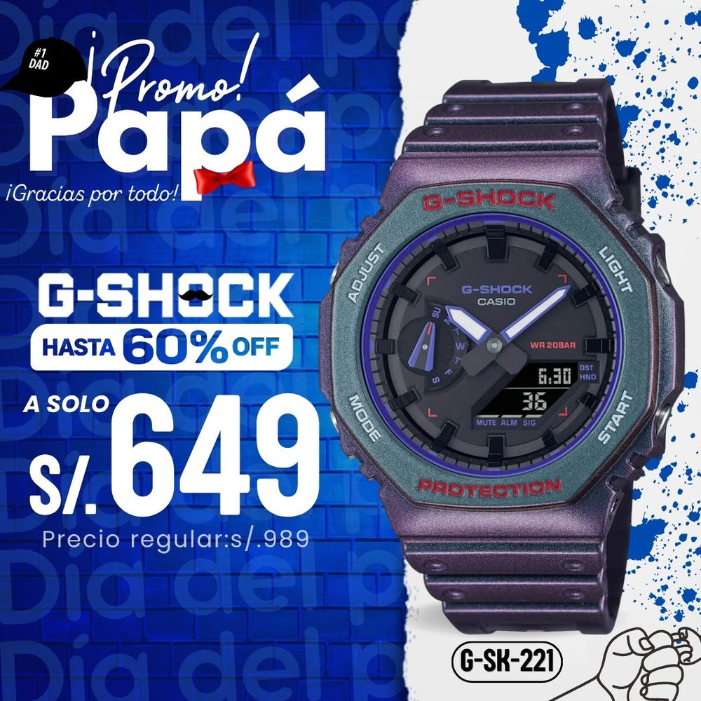 Reloj G-Shock GA-2100AH-6A Hombre Resina Morado
