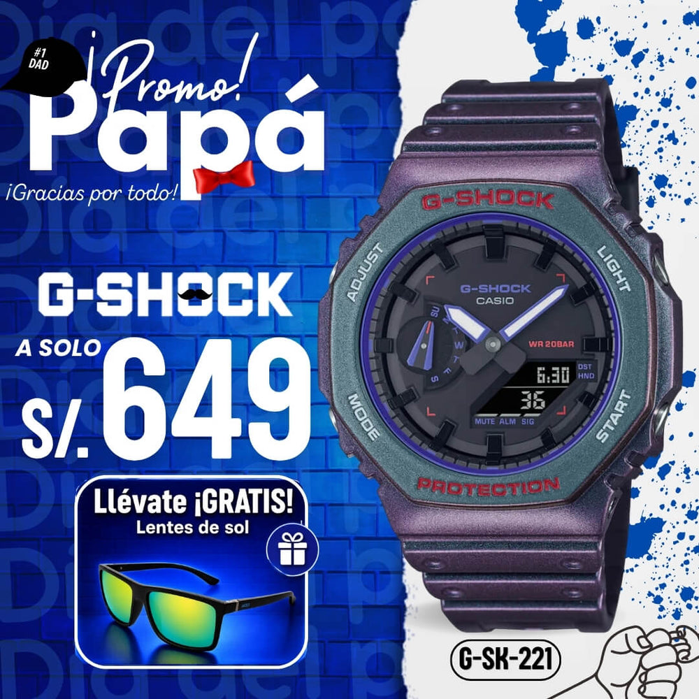 Reloj G-Shock GA-2100AH-6A Hombre Resina Morado