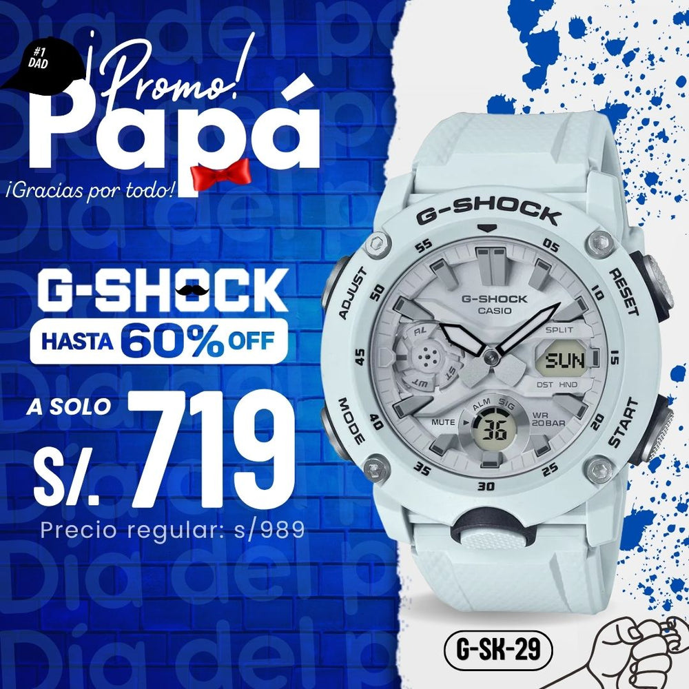 Reloj G-Shock GA-2000S-7A Hombre Resina Blanco