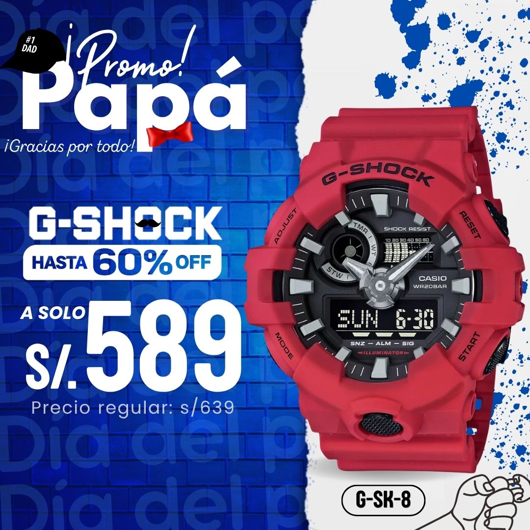 Reloj G-Shock GA-700-4A Hombre Resina Rojo
