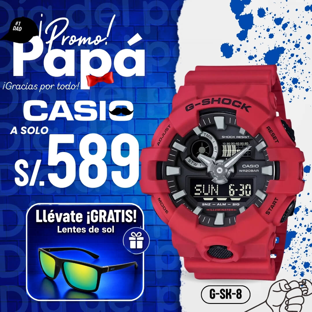 Reloj G-Shock GA-700-4A Hombre Resina Rojo