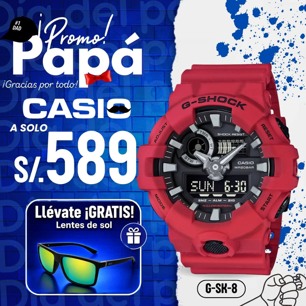 Reloj G-Shock GA-700-4A Hombre Resina Rojo