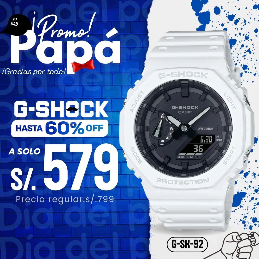 Reloj G-Shock GA-2100-7A Hombre Resina Blanco
