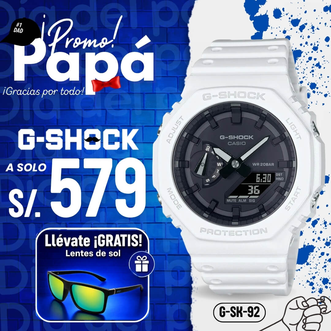 Reloj G-Shock GA-2100-7A Hombre Resina Blanco
