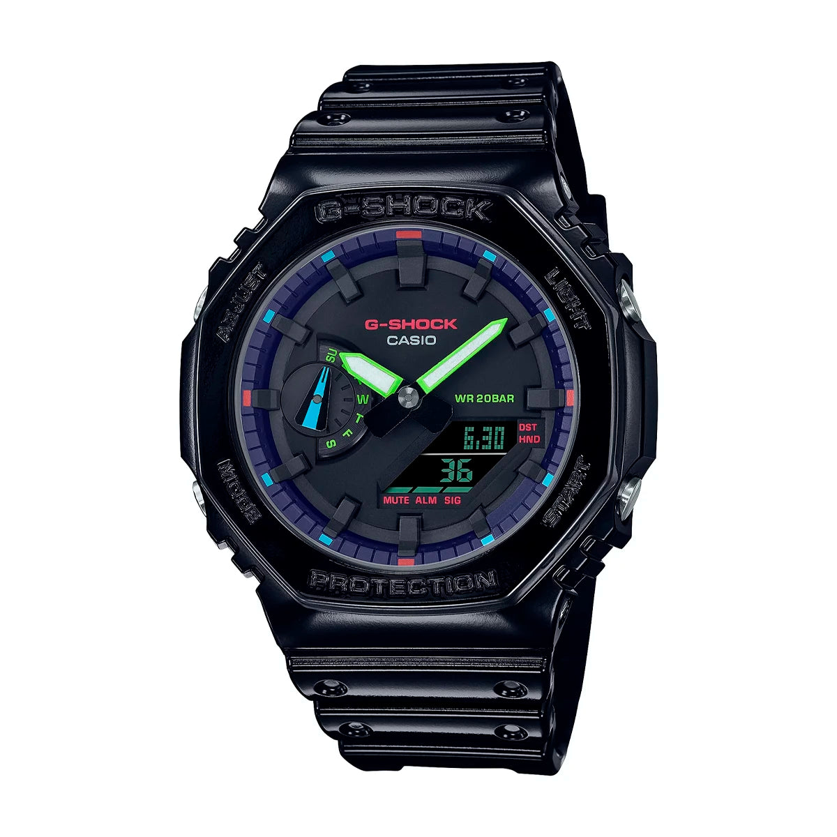 Reloj G-Shock GA-2100RGB-1A Hombre Resina Negro