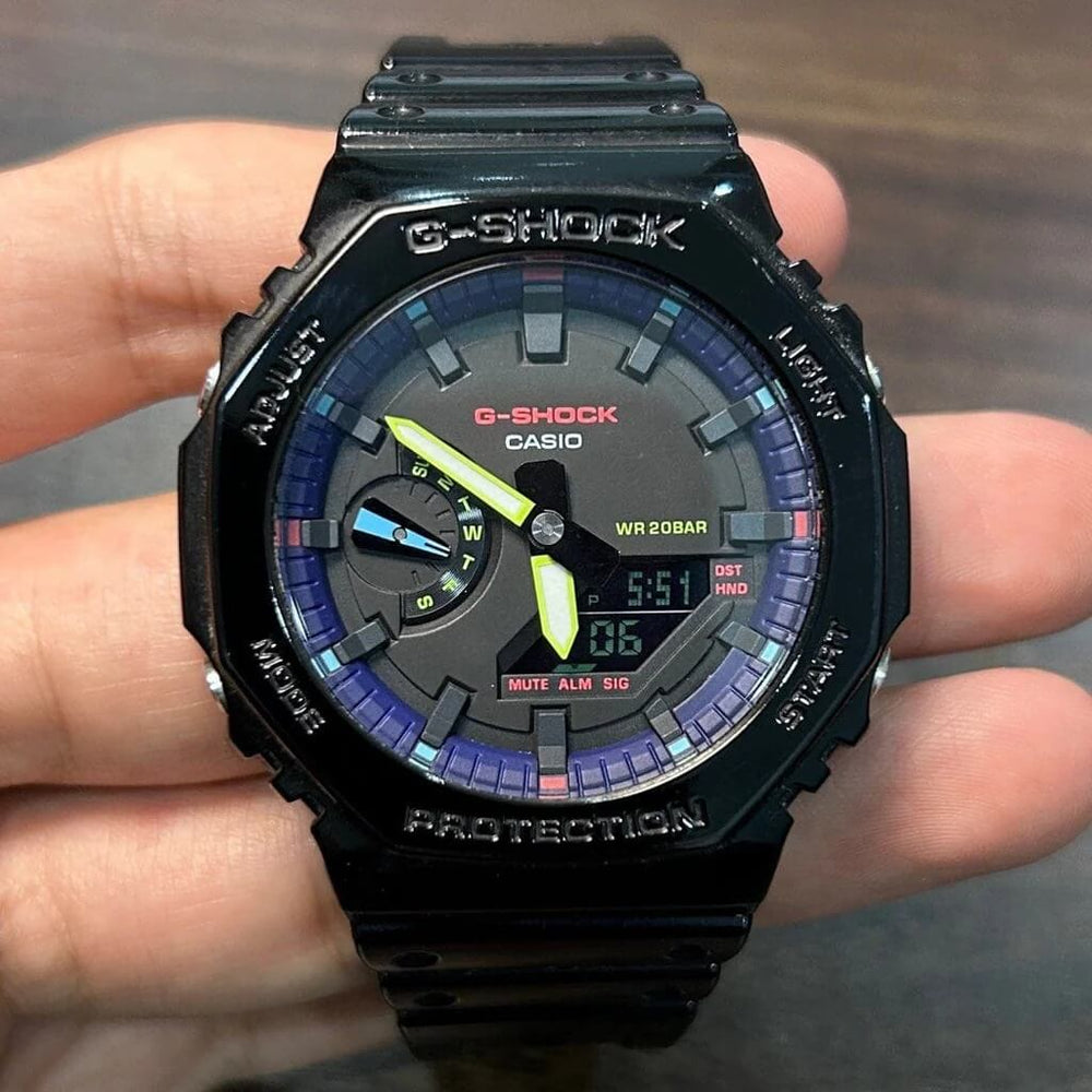 Reloj G-Shock GA-2100RGB-1A Hombre Resina Negro