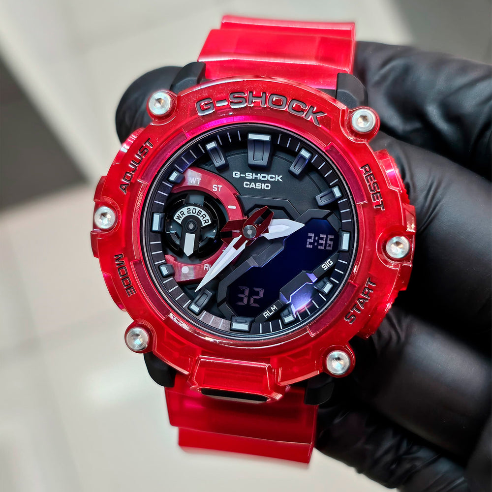 Reloj G-Shock GA-2200SKL-4A Hombre Resina Rojo