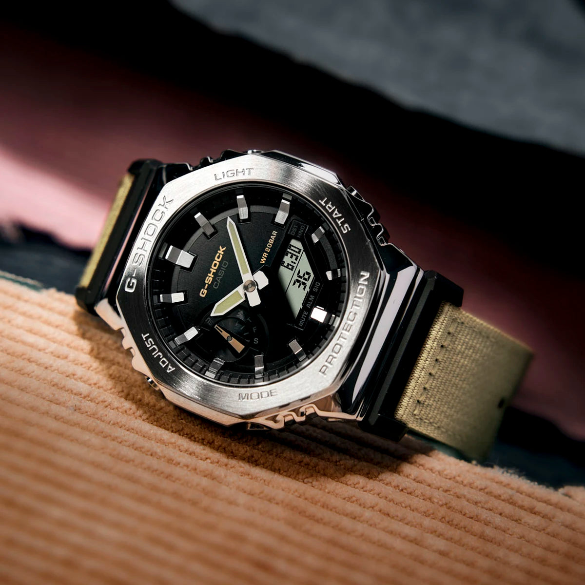 Reloj G-Shock GM-2100C-5A Hombre Nylon Verde | G-SK-143