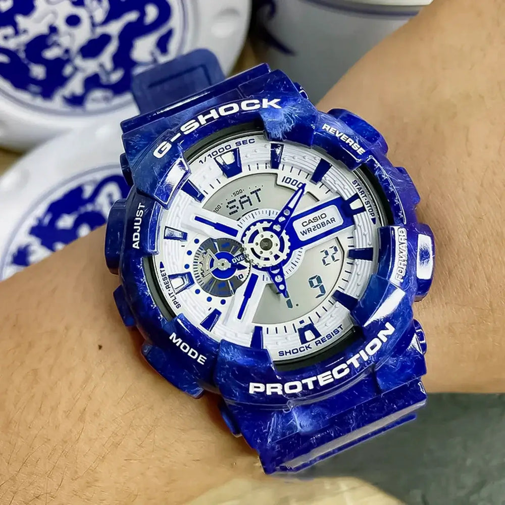Reloj G-Shock GA-110BWP-2A Hombre Resina Azul