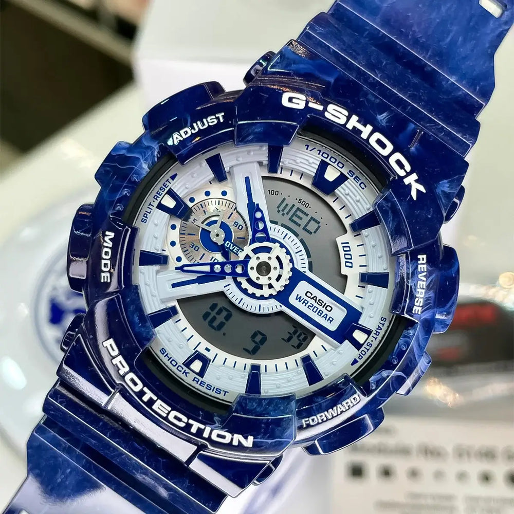 Reloj G-Shock GA-110BWP-2A Hombre Resina Azul