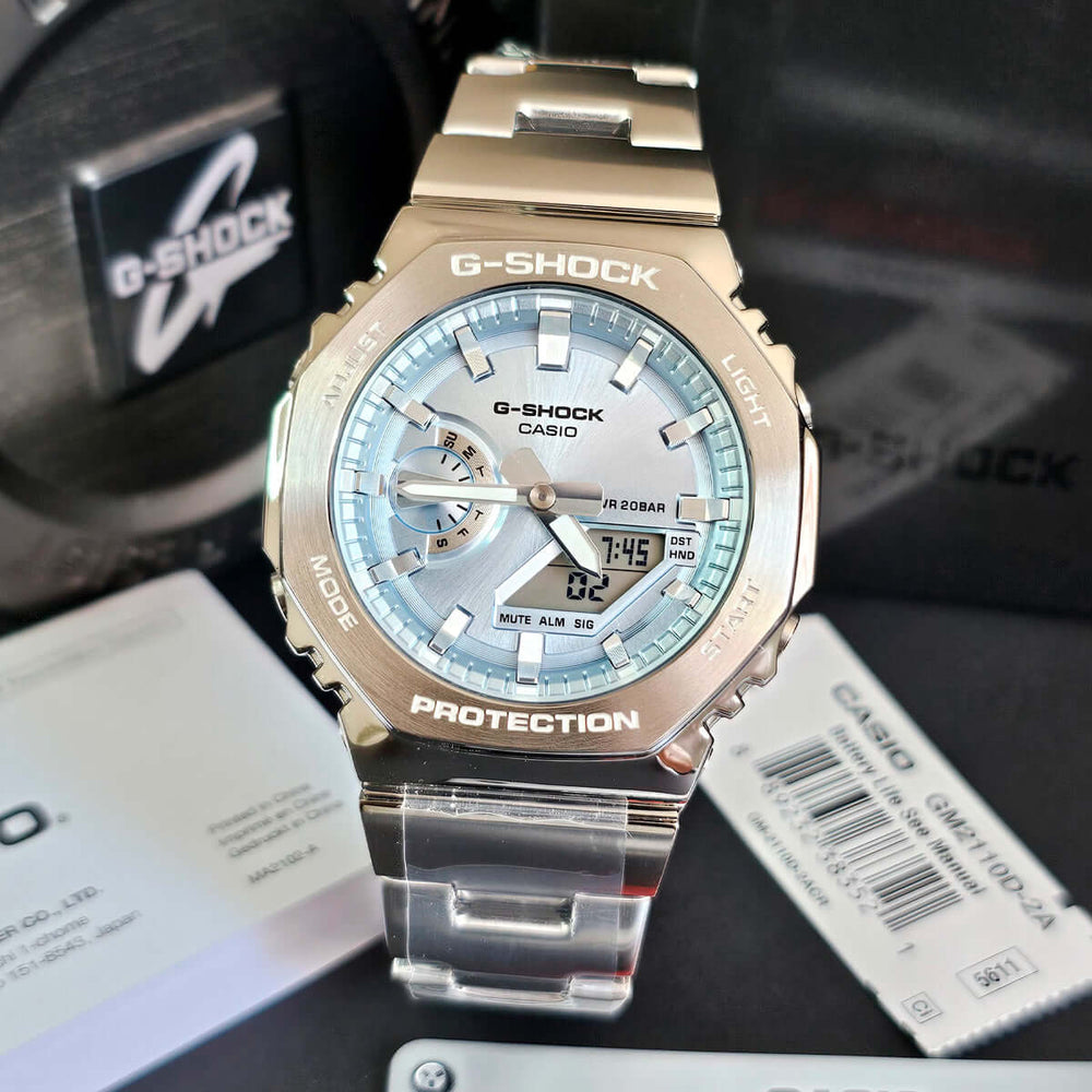 Reloj G Shock GM-2110D-2A Hombre Acero Plateado