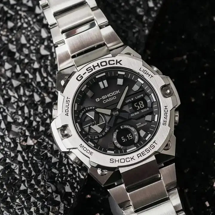 Reloj G-Shock GSTB-400D-1A original para hombre con Bluetooth y acero inoxidable.