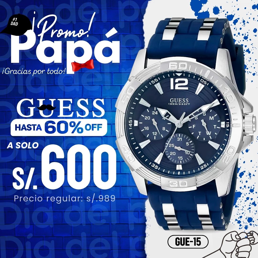 Reloj Guess Oasis U0366G2 Hombre Silicona Azul
