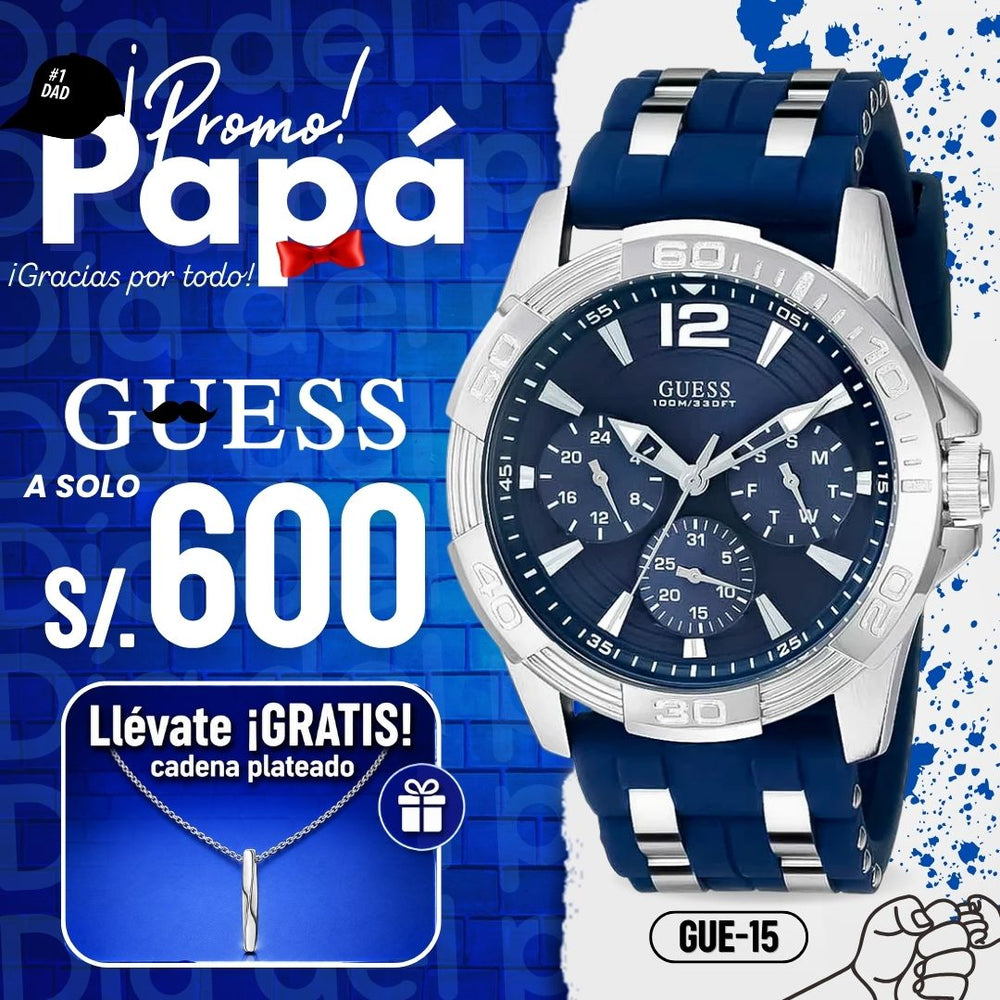 Reloj Guess Oasis U0366G2 Hombre Silicona Azul