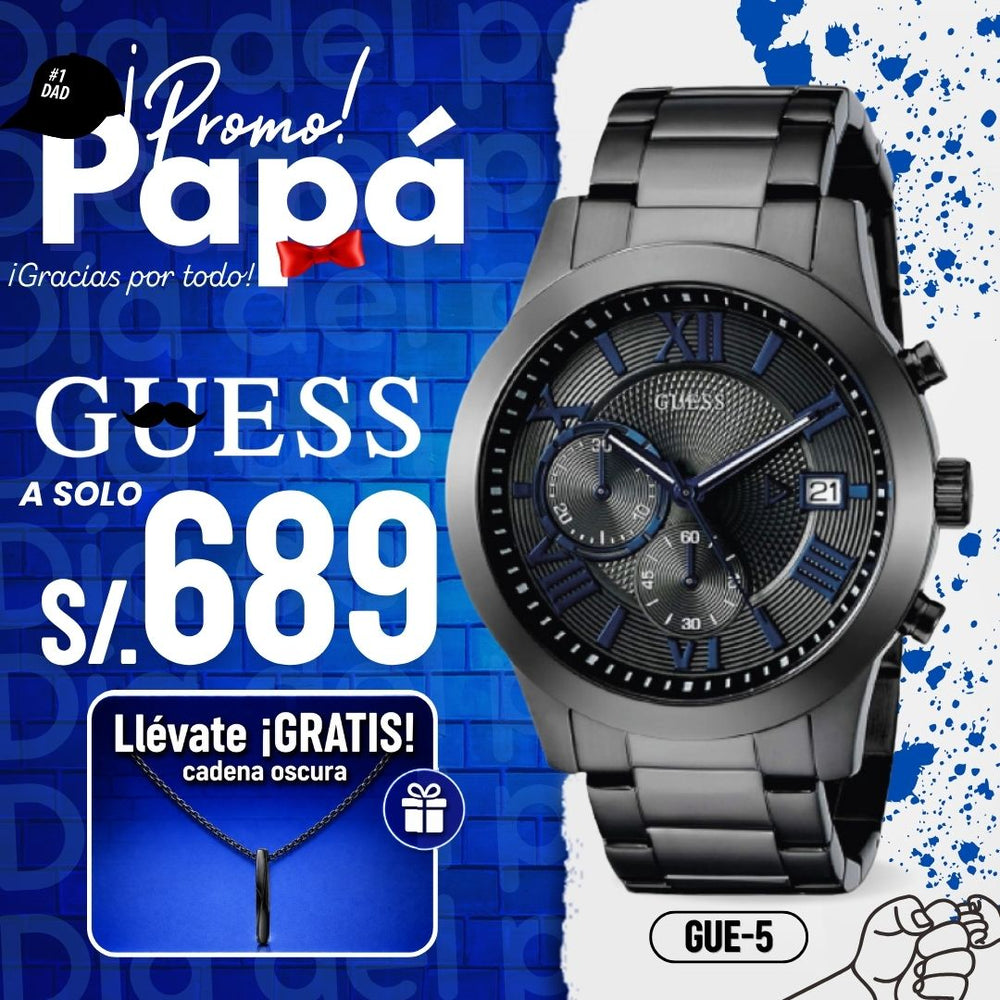 Reloj Guess Atlas U0668G2 Hombre Acero Gris Oscuro