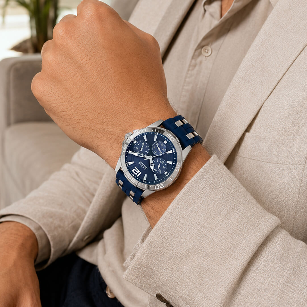 Reloj Guess Oasis U0366G2 Hombre Silicona Azul