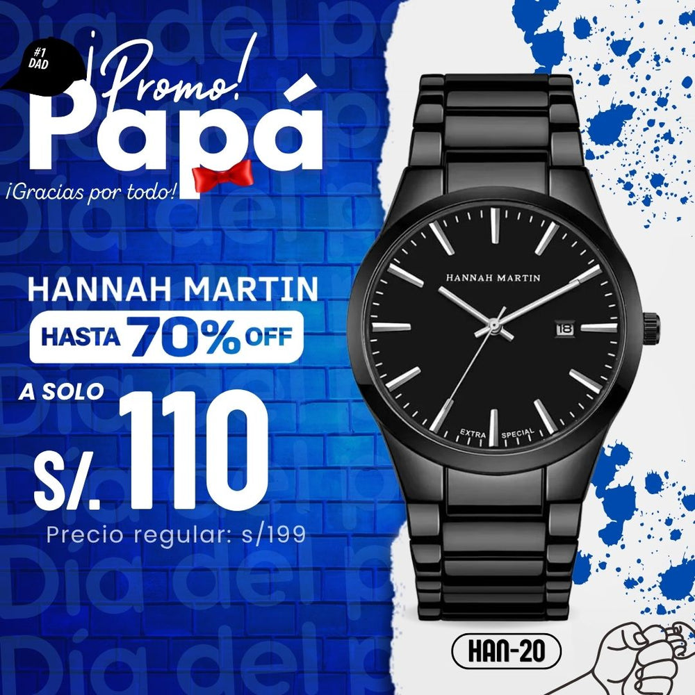 Reloj Hannah Martin HAN-20 Hombre Acero Negro