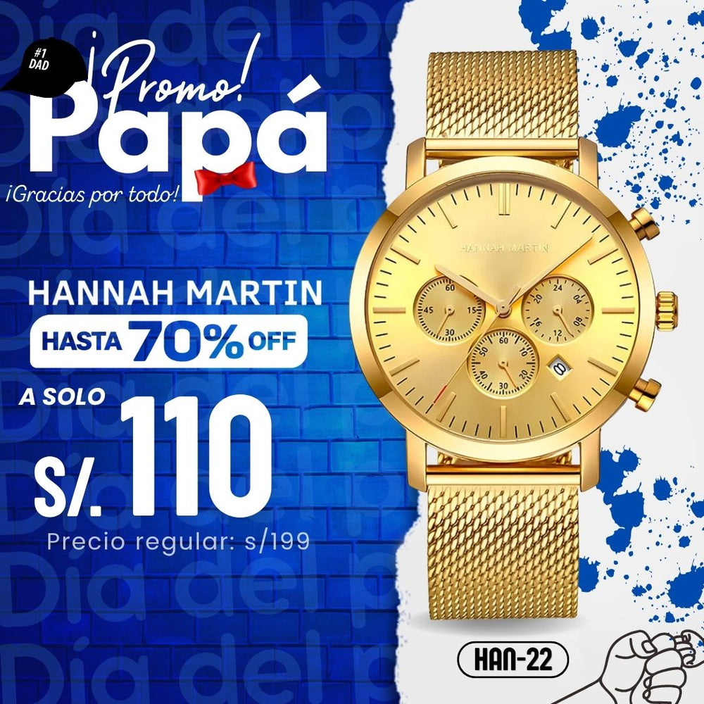 Reloj Hannah Martin HAN-22 Hombre Acero Dorado