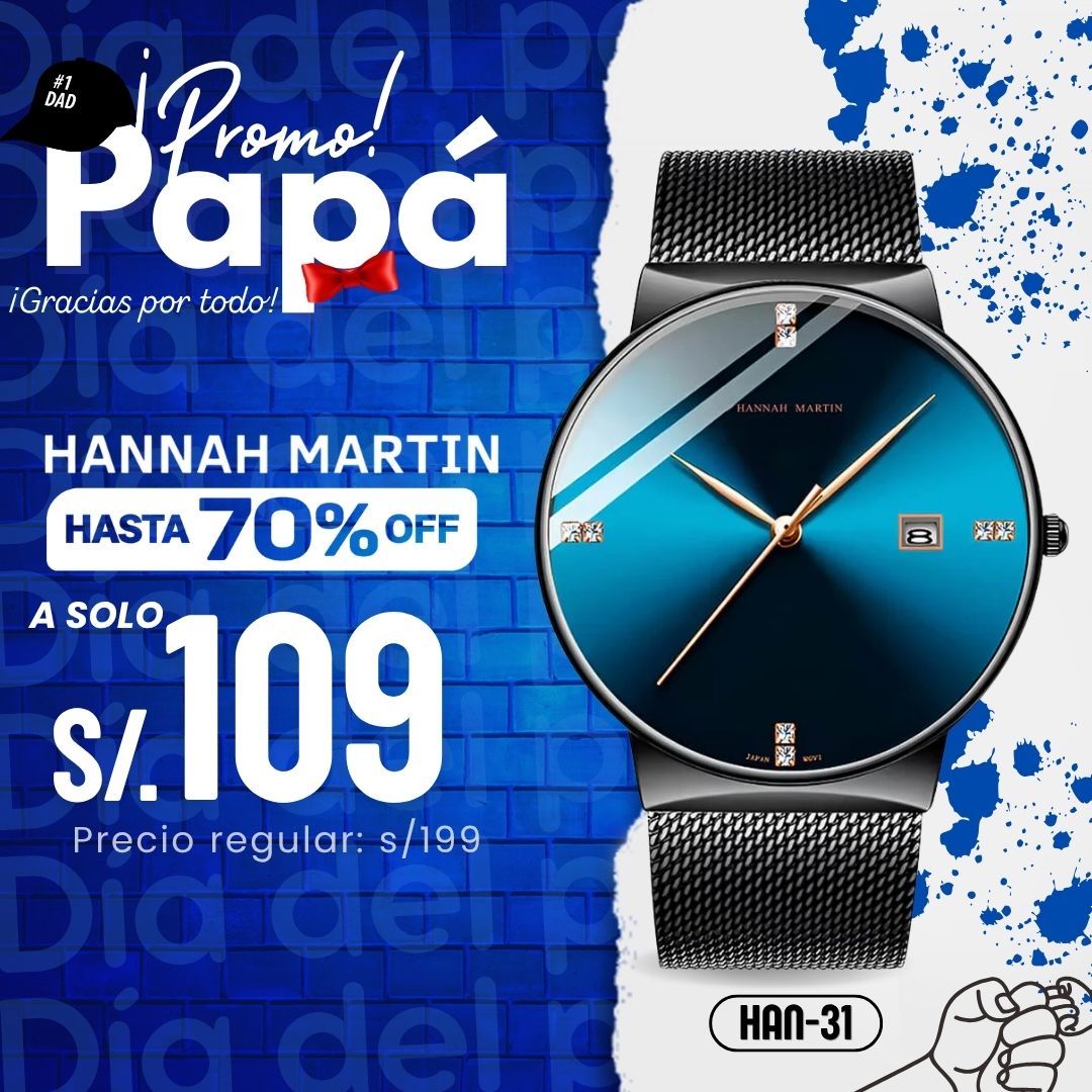 Reloj Hannah Martin HAN-31 Hombre Acero Negro