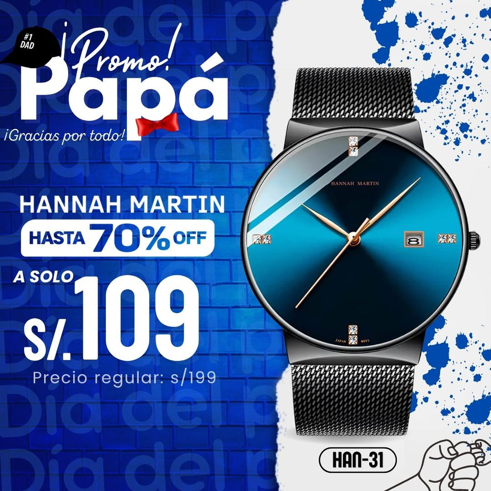 Reloj Hannah Martin HAN-31 Hombre Acero Negro