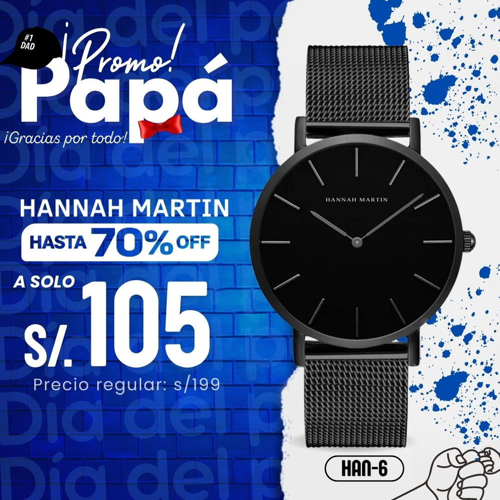 Reloj Hannah Martin HAN-6 Hombre Acero Negro