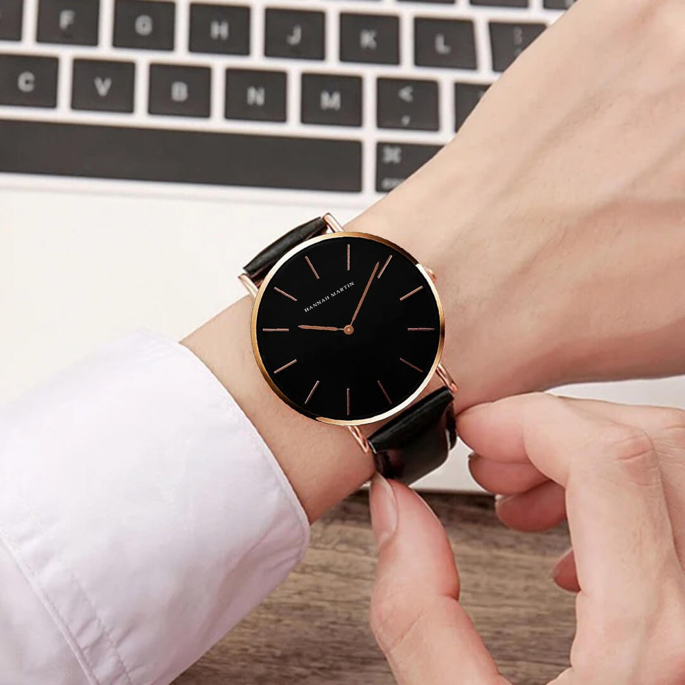 Reloj Hannah Martin HAN-12 Hombre Cuero Negro