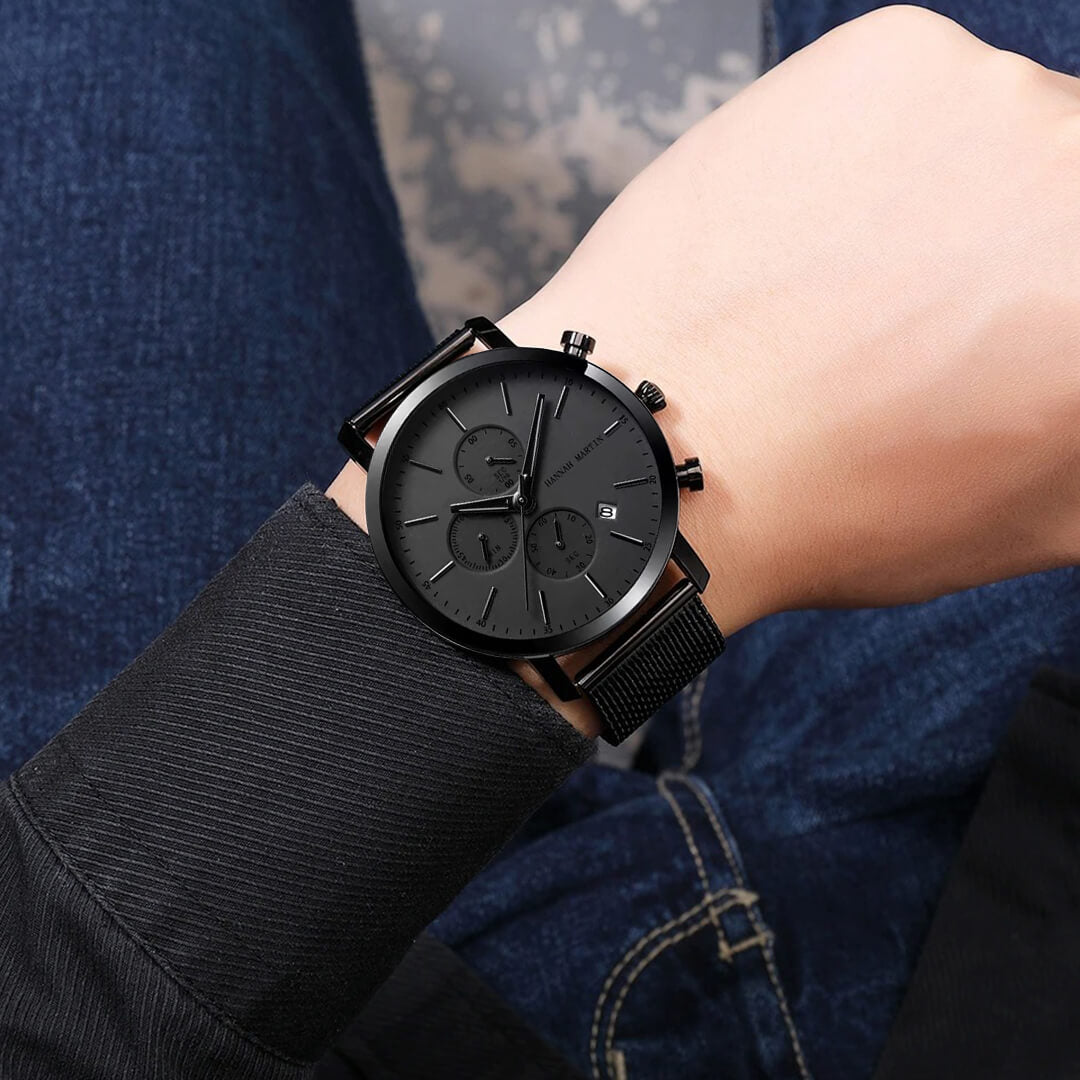 Reloj Hannah Martin Hombre Acero Negro | HAN-24