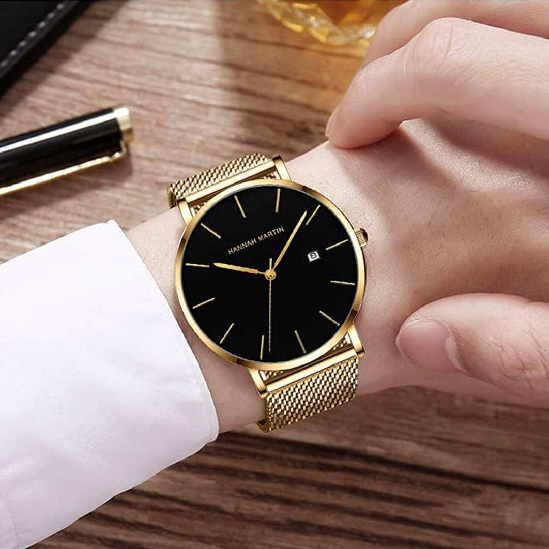 Reloj Hannah Martin Hombre Acero Dorado | HAN-40