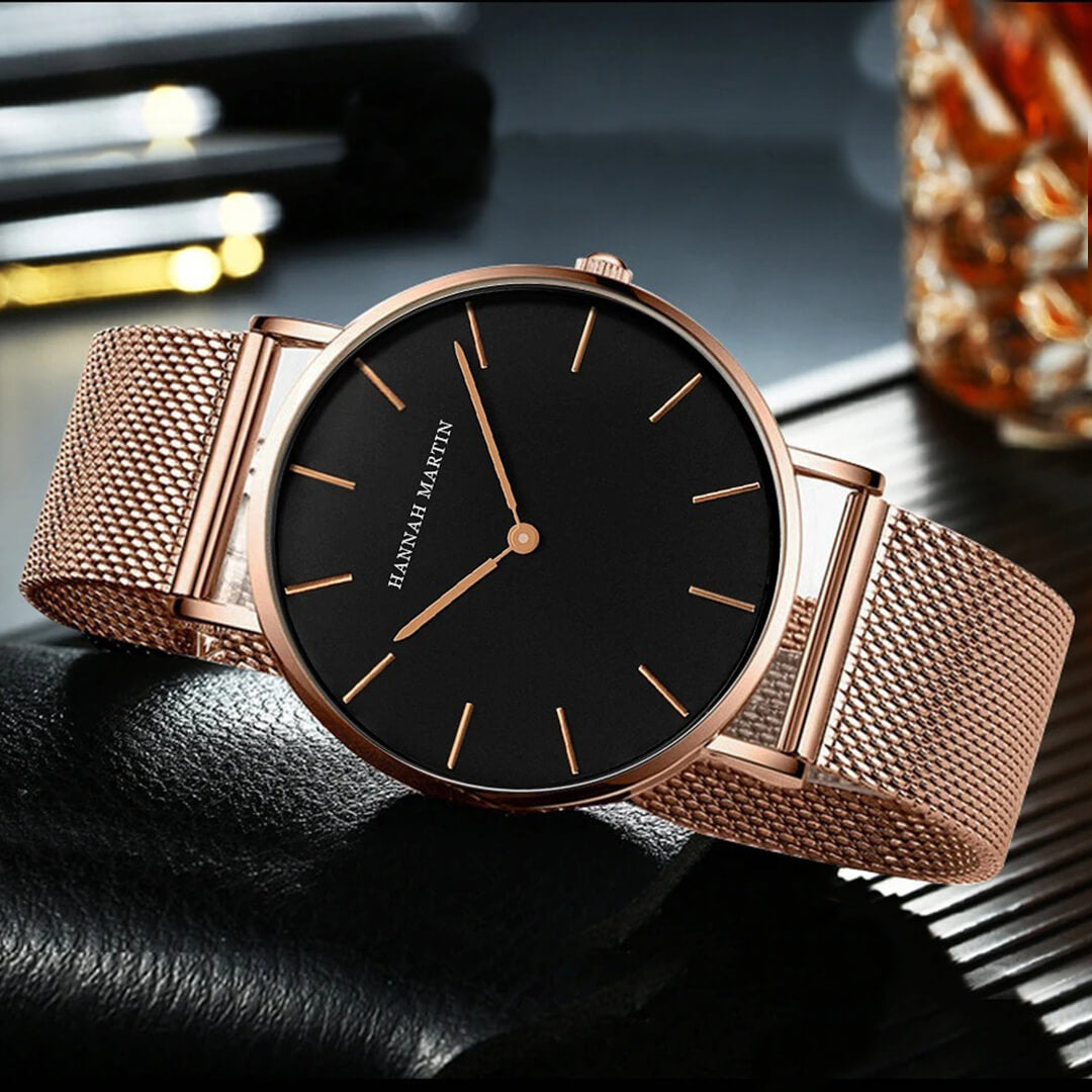 Reloj Hannah Martin Hombre Acero Oro Rosa | HAN-7