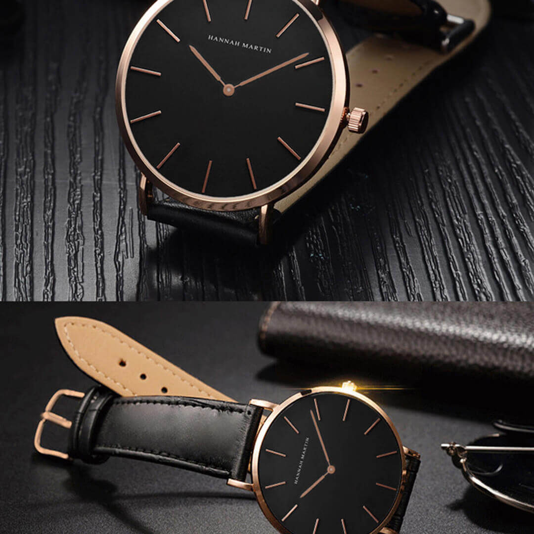 Reloj Hannah Martin Mujer Cuero Negro | HAN-M-20