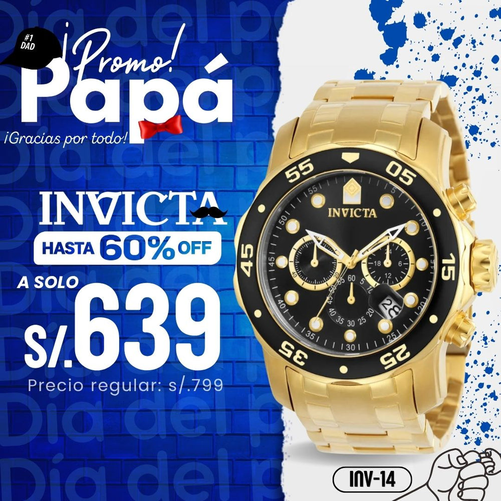 Reloj Invicta Scuba 0072 Hombre Acero Dorado