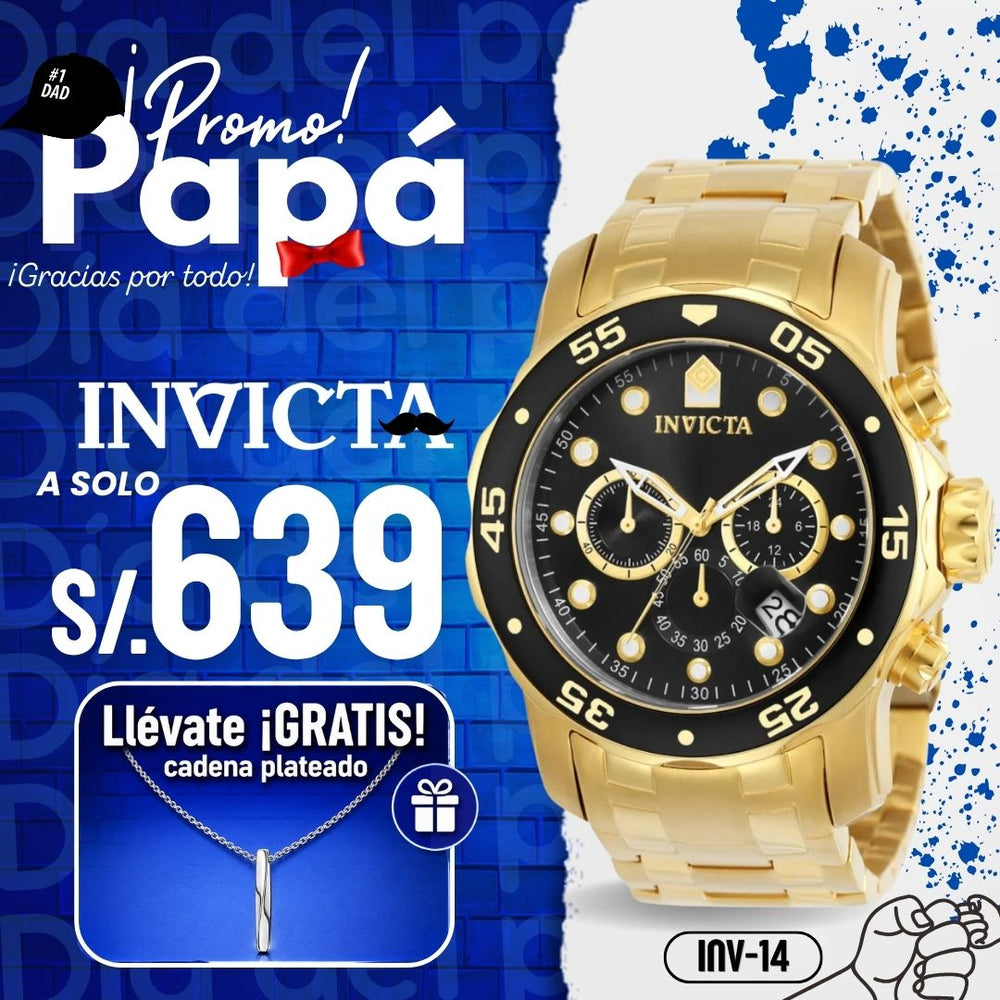 Reloj Invicta Scuba 0072 Hombre Acero Dorado