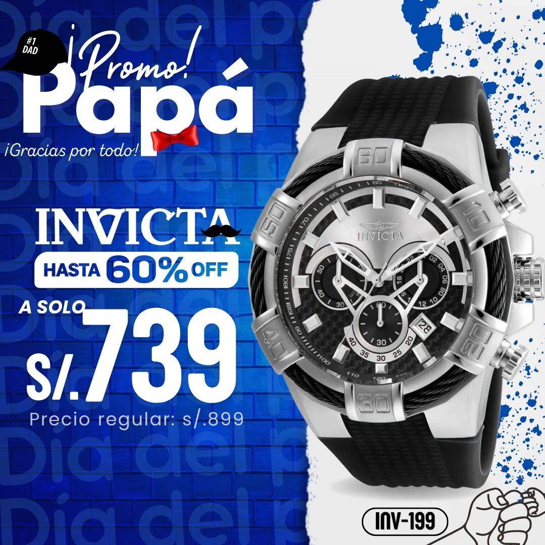 Reloj Invicta Bolt 24691 Hombre Silicona Negro