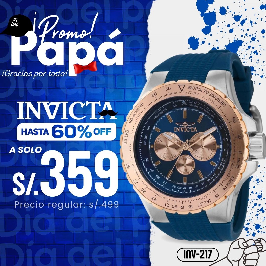 Reloj Invicta Aviator 39272 Hombre Deportivo Azul