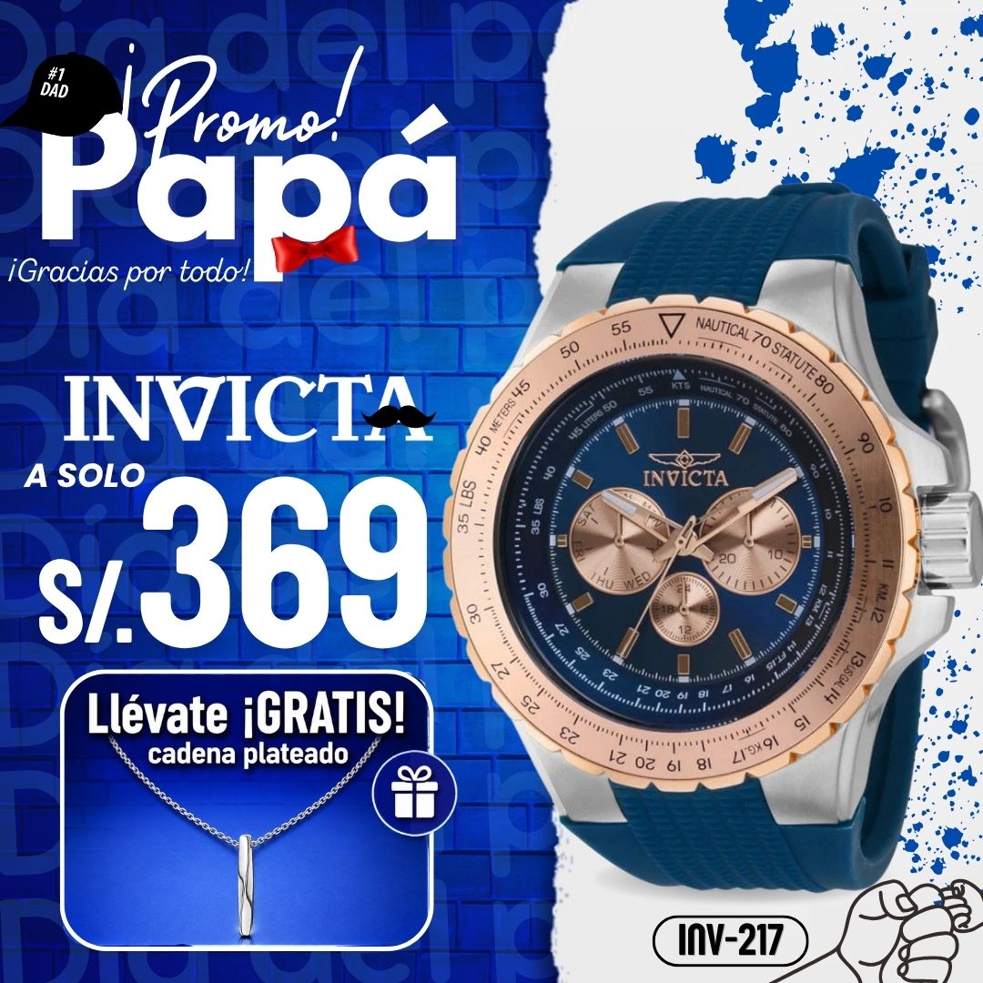 Reloj Invicta Aviator 39272 Hombre Deportivo Azul