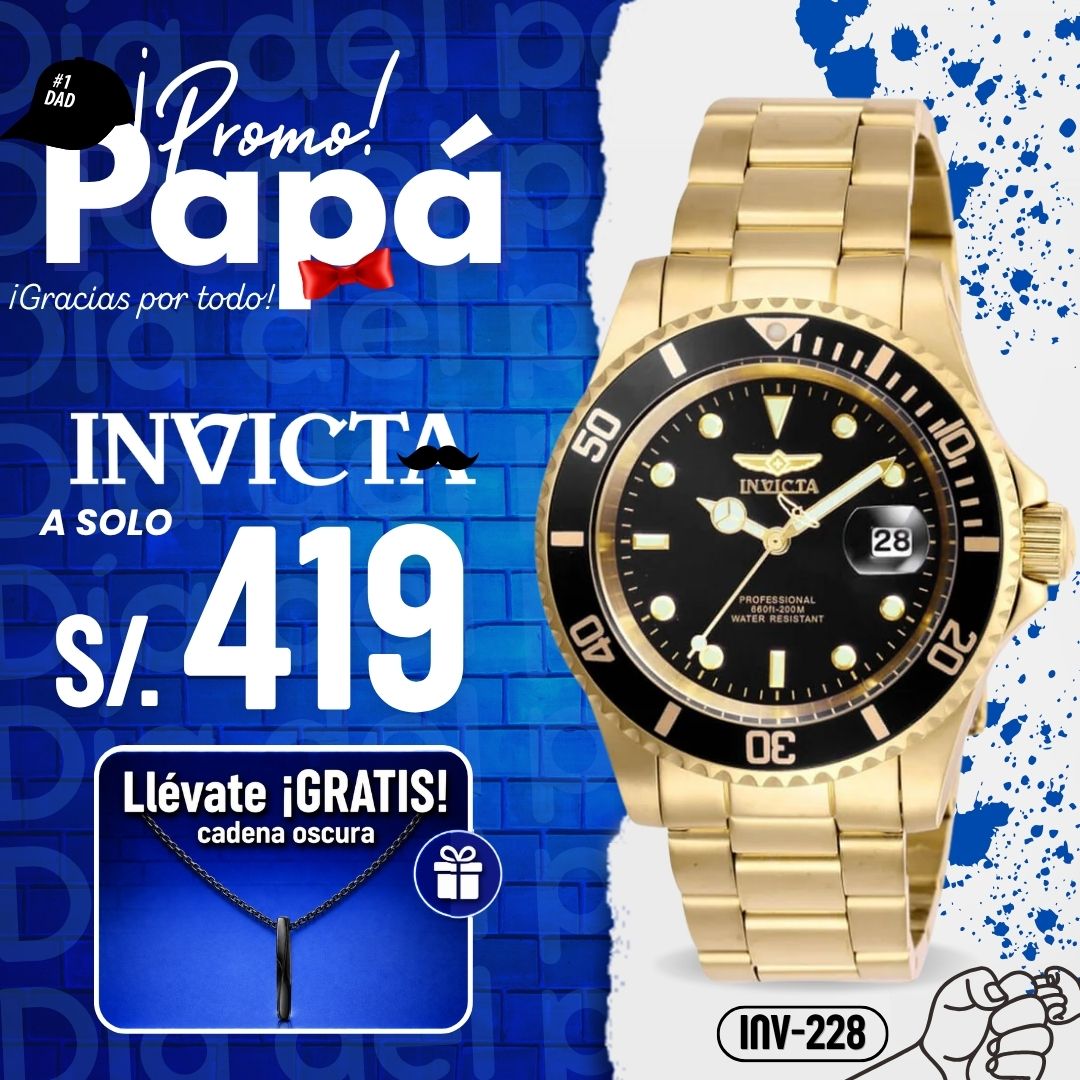 Reloj Invicta Pro Diver 26975 Hombre Acero Dorado