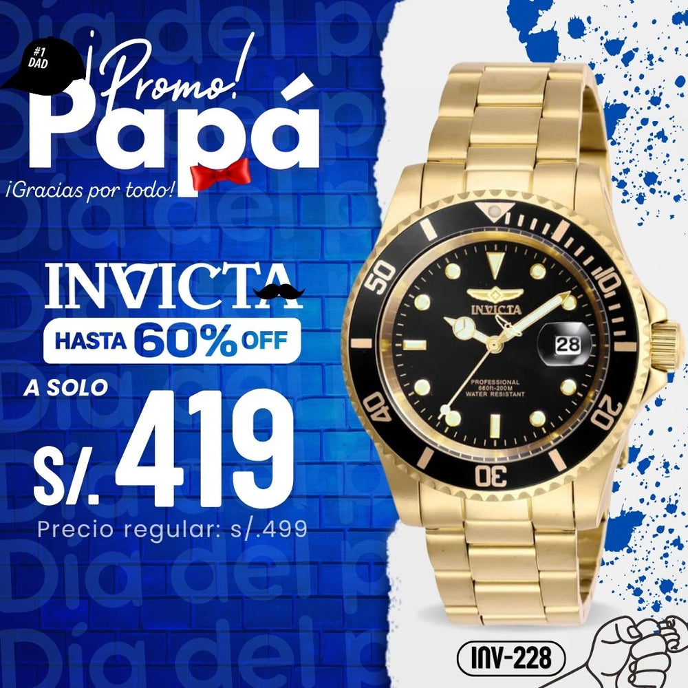 Reloj Invicta Pro Diver 26975 Hombre Acero Dorado