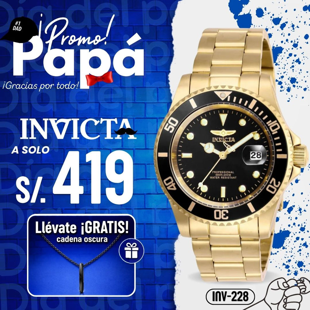 Reloj Invicta Pro Diver 26975 Hombre Acero Dorado