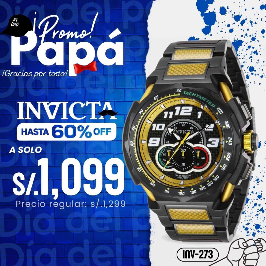 Reloj Invicta S1 Rally 43784 Hombre Deportivo Negro