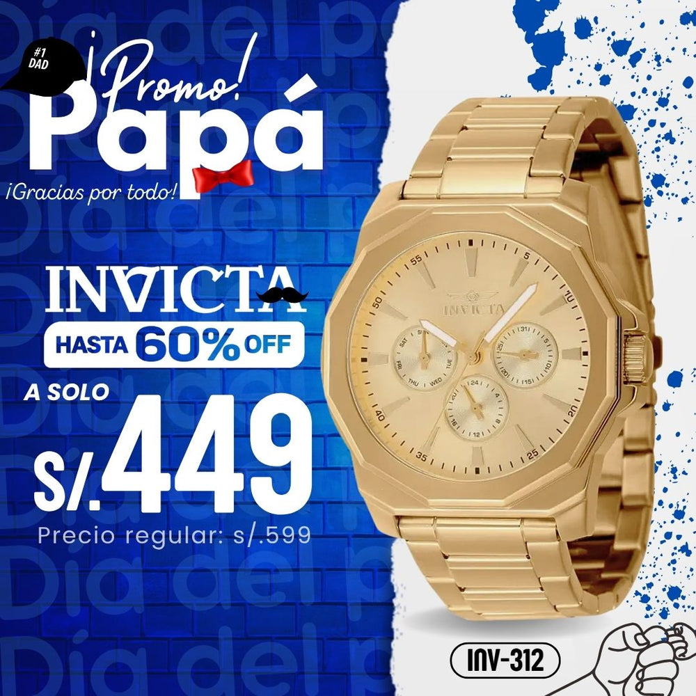 Reloj Invicta Speedway 46855 Hombre Acero Dorado