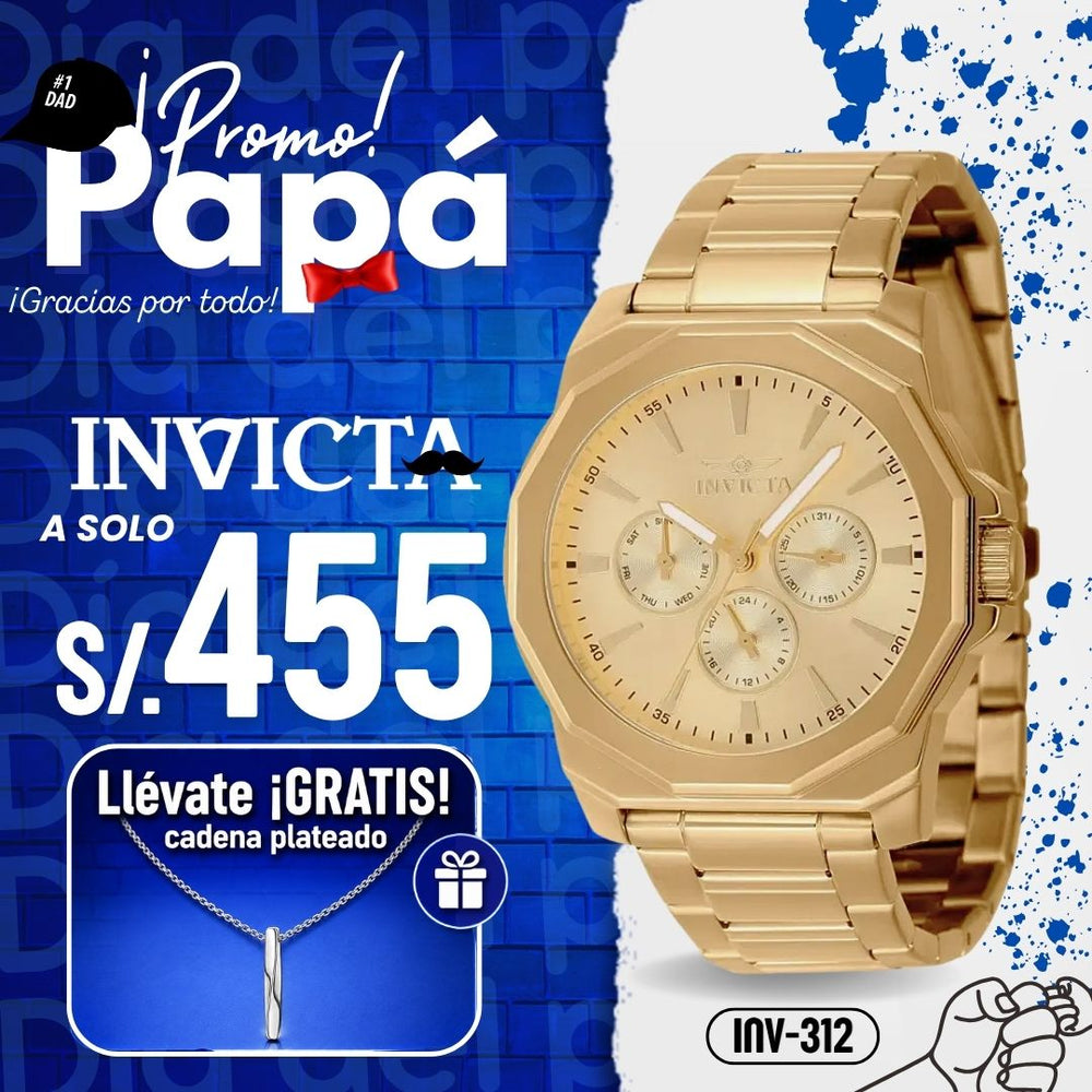Reloj Invicta Speedway 46855 Hombre Acero Dorado