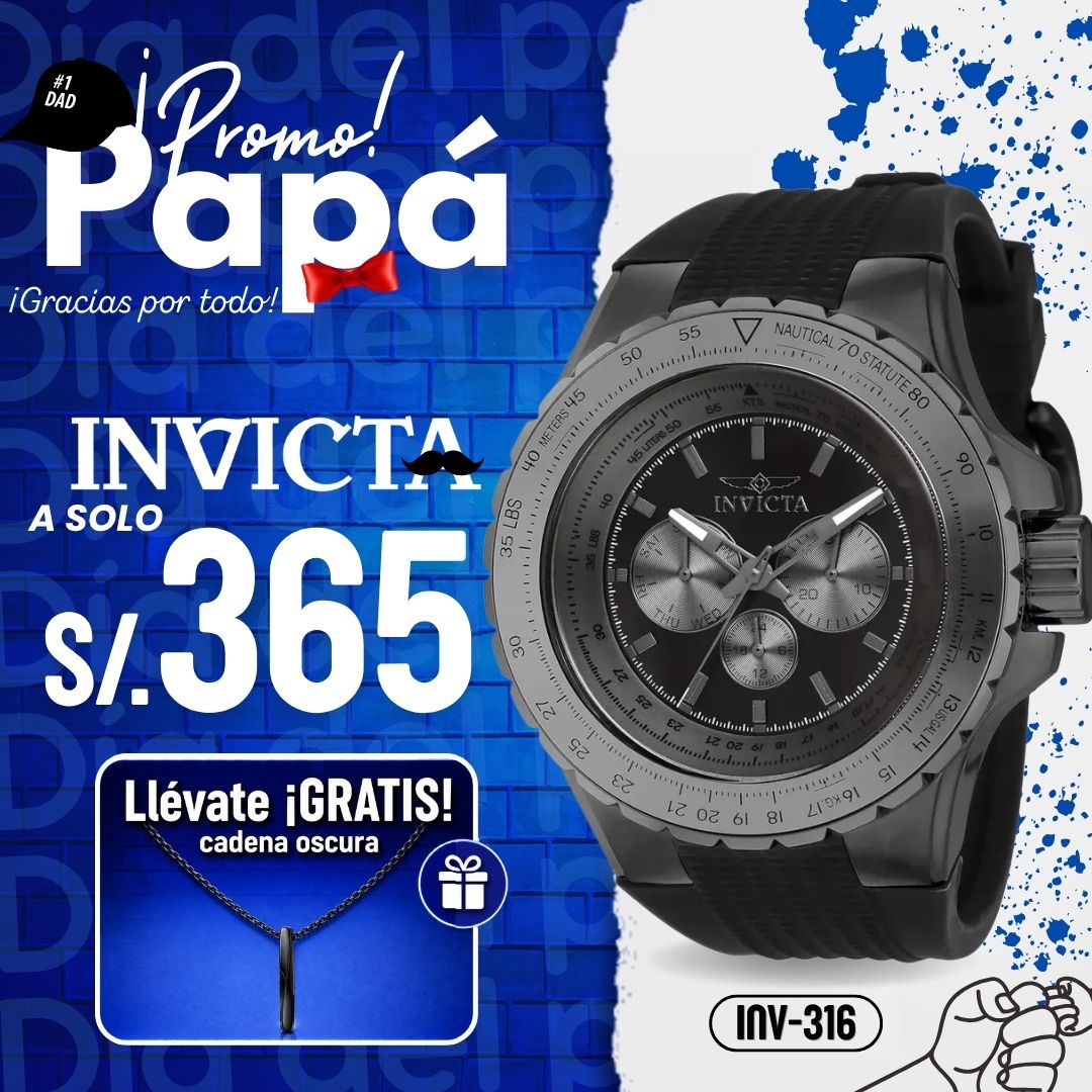 Reloj Invicta Aviator 39271 Hombre Deportivo Negro