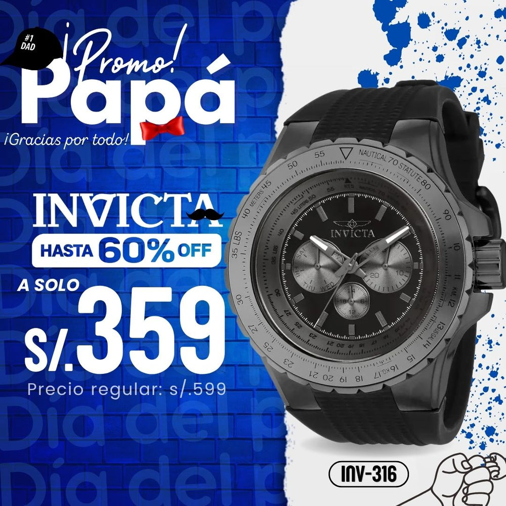 Reloj Invicta Aviator 39271 Hombre Deportivo Negro