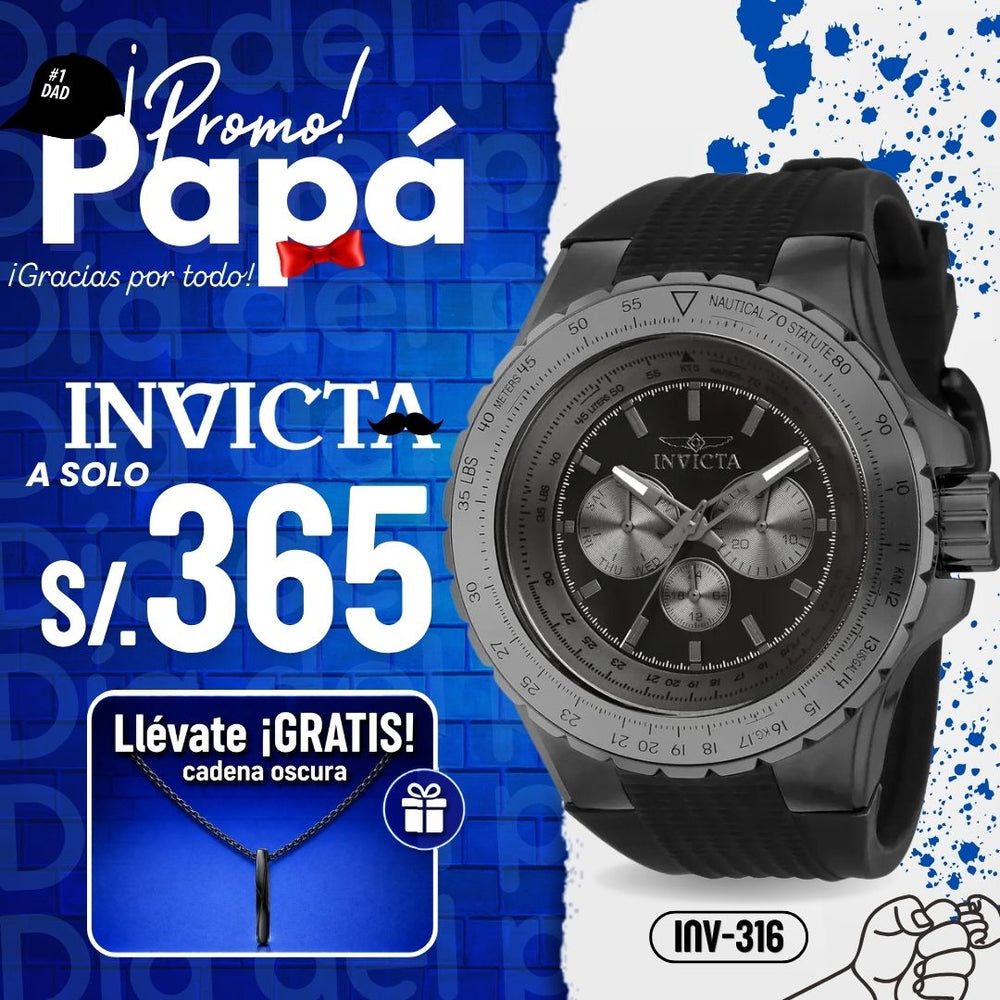 Reloj Invicta Aviator 39271 Hombre Deportivo Negro