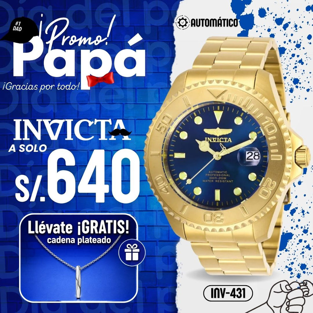 Reloj Invicta Pro Diver 28951 Hombre Automático Dorado