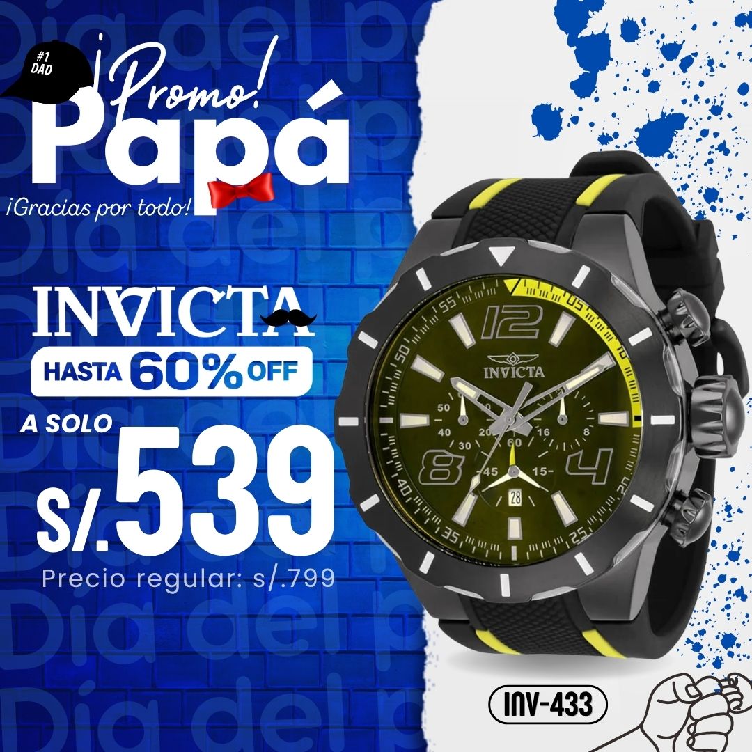Reloj Invicta S1 Rally 33323 Hombre Deportivo Negro