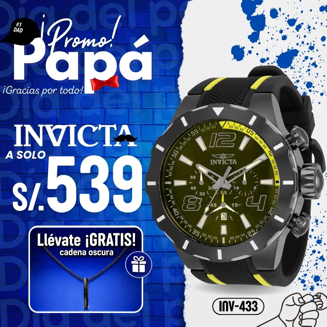 Reloj Invicta S1 Rally 33323 Hombre Deportivo Negro